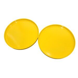 Vintage Heller Massimo Vignelli Yellow 2 Dinner Plate Melamine 9.75" MCM Stackab